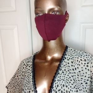 Unisex maroon face mask